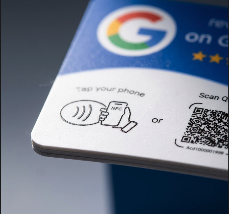 Carte avis Google NFC et QR code, vue 1